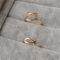 Fish Cat Rings
