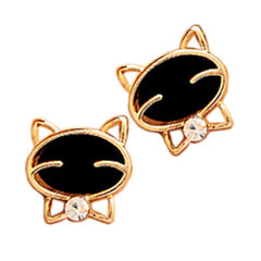 Black Smile Cat Stud Earrings
