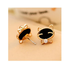 Black Smile Cat Stud Earrings