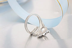 Silver Plated Cat Ring