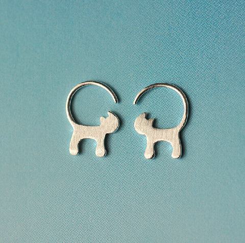 Cute Long tailed Cat Earrings